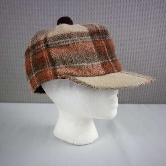 Wool Plain Tweed Hunting Insulated Hat Vintage 1980's - Picture 6 of 8